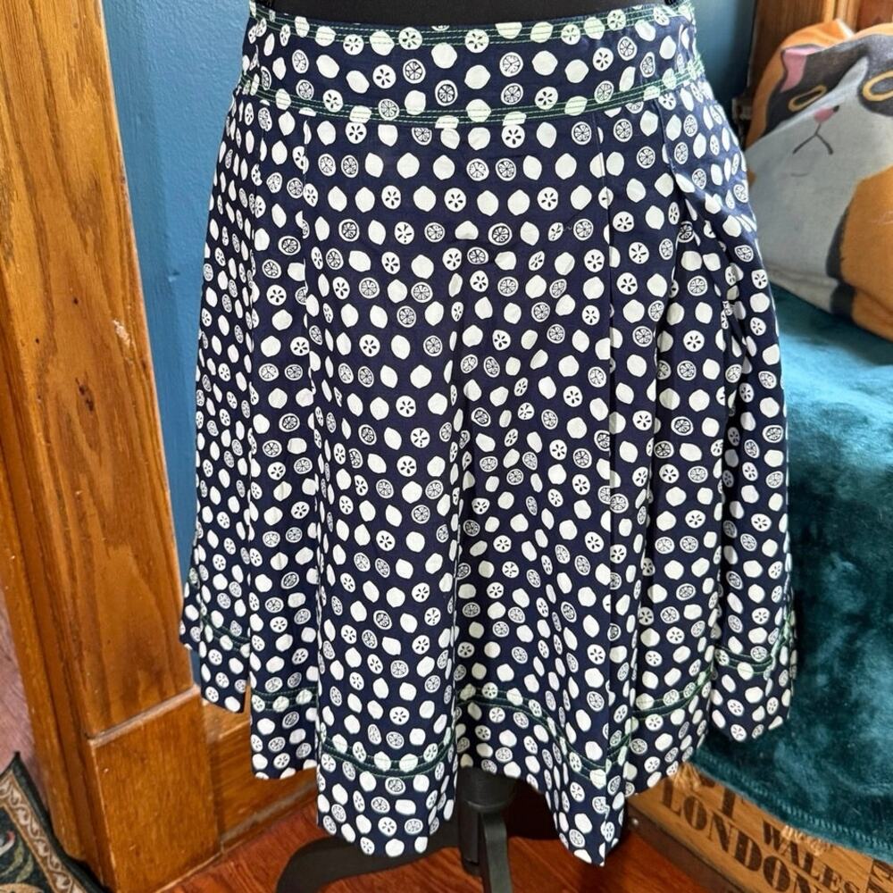 Lilly Pulitzer Women’s Navy Lemon Slice‎ A Line Skirt Sz 2 Retro Summer Kitchy